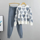 Cozy Multicolor Fleece Sweatshirt Tracksuit - 2 Pcs